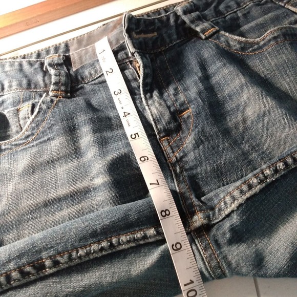 Calvin Klein Jeans Womens 6 Lean Bootcut Denim Flap Pockets Distressed Raw Hem - Picture 12 of 14